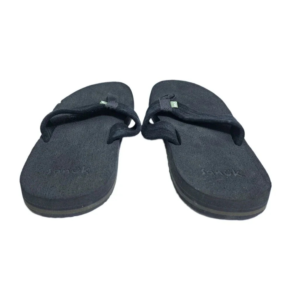 Sanuk Beer Cozy Coaster Flip-Flops Men’s Size 6 Black Beach Pool